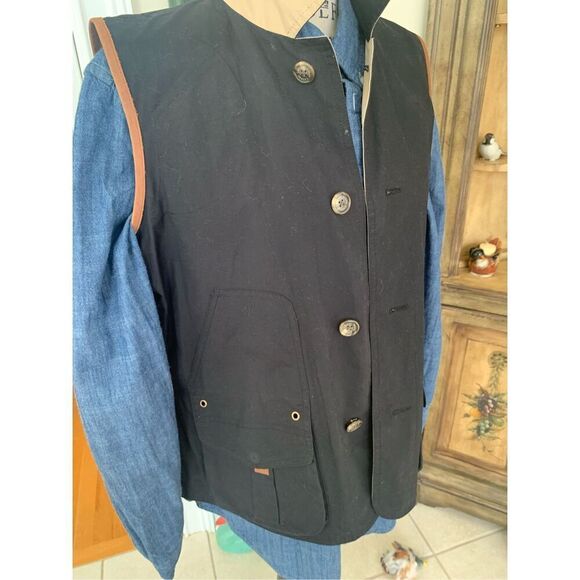 Ralph Lauren Reversible Field Hunting/Skeet Barn Vest Tan Black - Picture 7 of 16